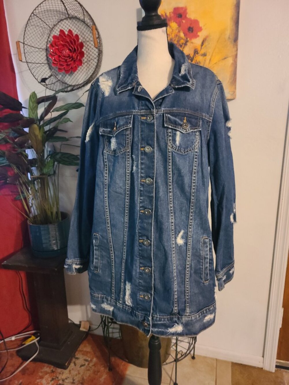 Stevie Nicks Custom Denim Jean Jacket Live Madison Square Garden Fits L & XL - Picture 6 of 14